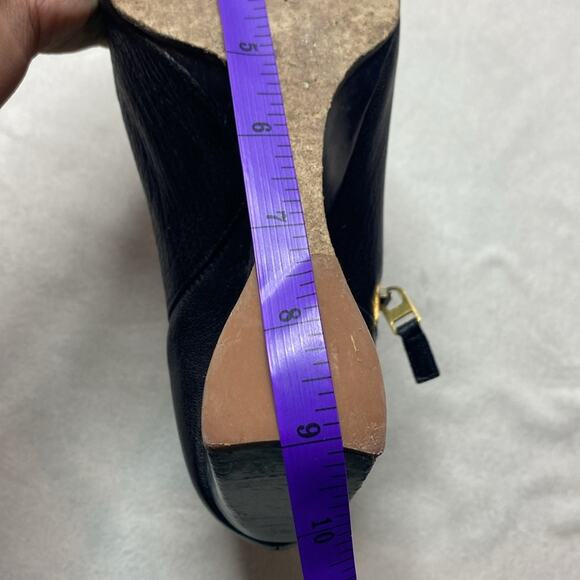 Lanvin black leather wedged ankle booties no size fits like a 7 - Picture 7 of 7